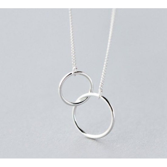 sterling silver interlocking circle necklace