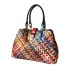 multi-color handmade leather handbag