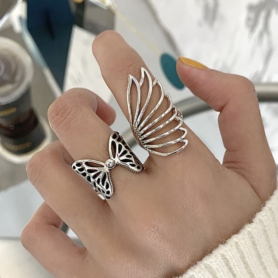 sterling silver butterfly wings ring