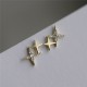 crystal sparkle stud sterling silver earrings