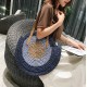 ocean eyes woven straw bag